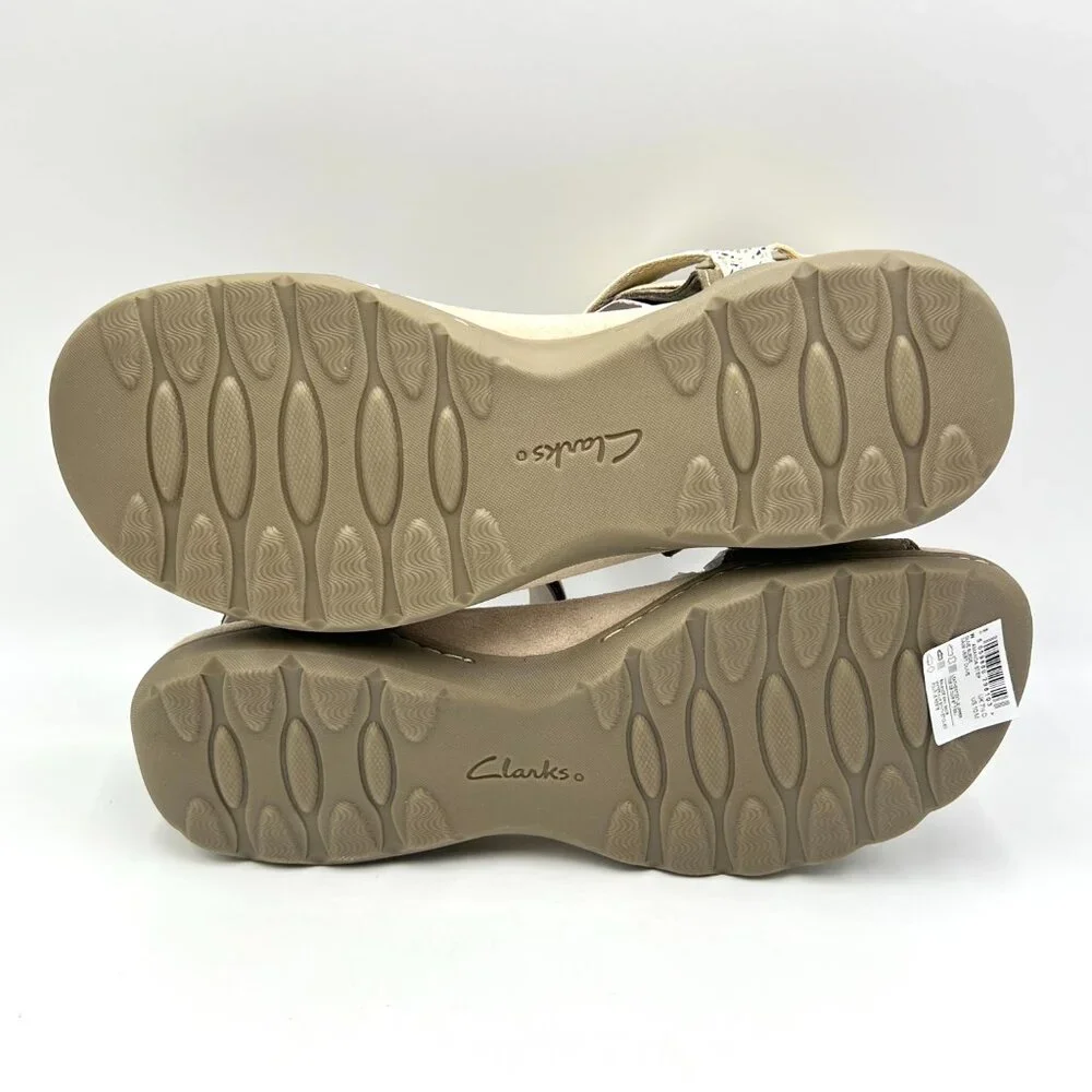 Clarks Womens Size 10 10M Olive Green Suede Leather Sandals Comfort Summer Shoes